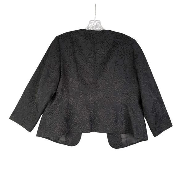 Talbots Blazer Jacket Women’s Size 10 Black Open Front Stretch Lined Floral - Picture 3 of 7